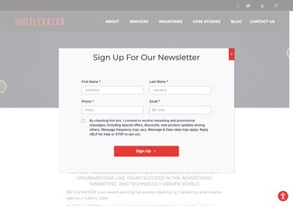 Homepage of 360 Elevated