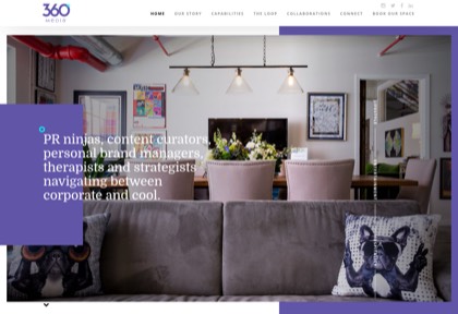 Homepage of 360 Media