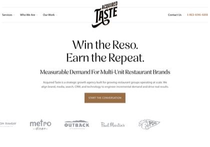 Homepage of Acquired Taste