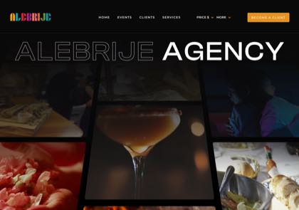 Homepage of Alebrije Agency