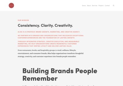 Homepage of Alias Creative