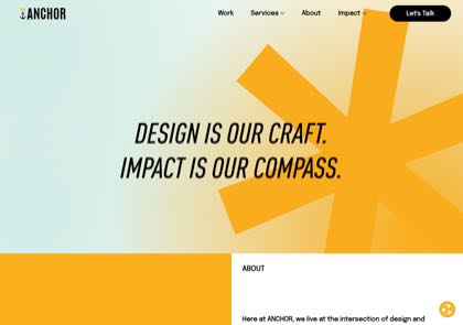 Homepage of Anchor Design + Business Consulting