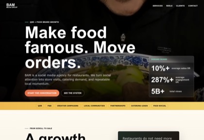 Homepage of BAM Media Group