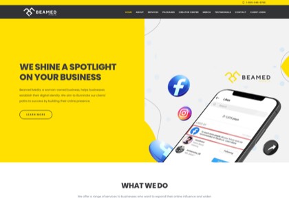 Homepage of Beamed Media