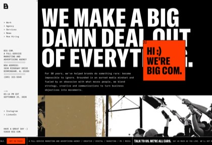 Homepage of Big Communications