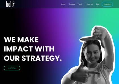 Homepage of Bolt PR