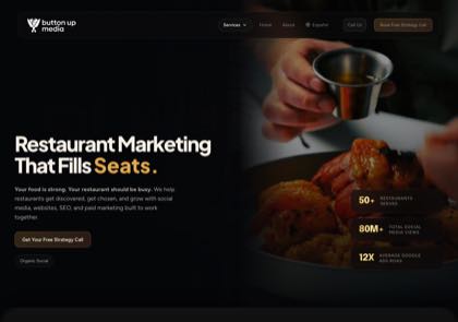 Homepage of Button Up Media