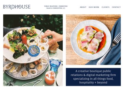 Homepage of Byrdhouse PR