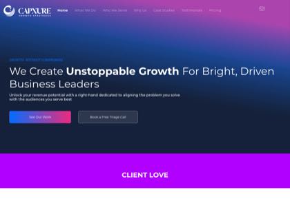 Homepage of Capxure Growth