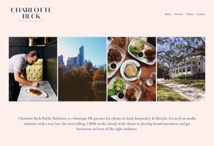Homepage of Charlotte Beck Public Relations
