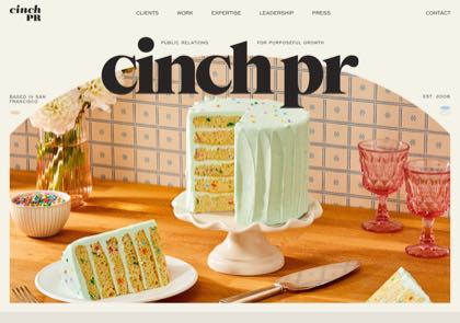 Homepage of Cinch PR