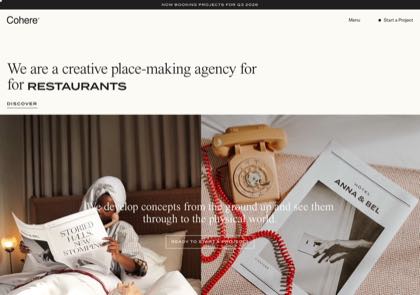 Homepage of Cohere