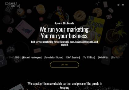 Homepage of Consumable Content