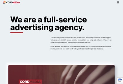 Homepage of Cord Media Company