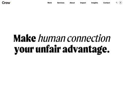 Homepage of Crew Marketing Partners