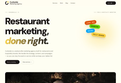Homepage of Curbside Agency