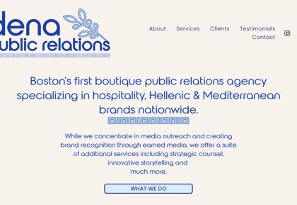 Homepage of Dena Public Relations