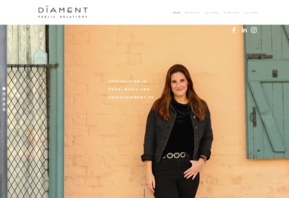 Homepage of Diament Public Relations