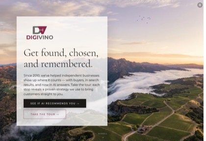 Homepage of DigiVino