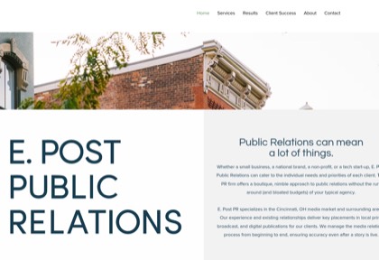 Homepage of E. Post Public Relations