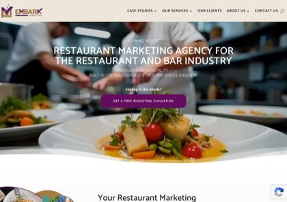 Homepage of Embark Marketing