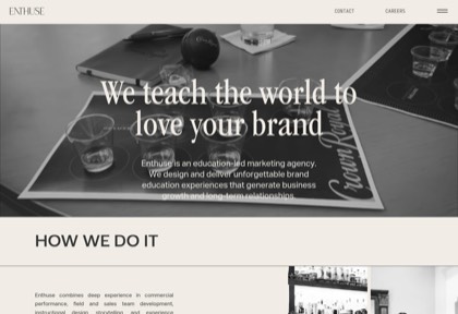 Homepage of Enthuse Marketing