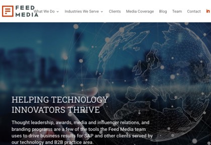Homepage of Feed Media