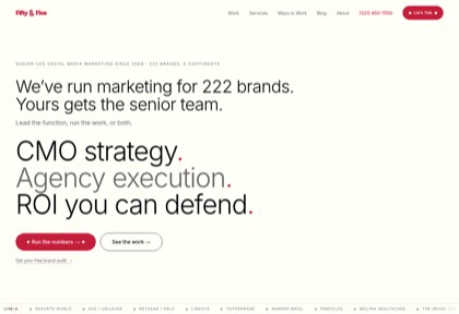Homepage of Fifty & Five