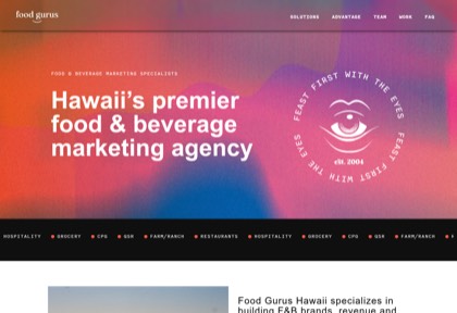 Homepage of Food Gurus Hawaii