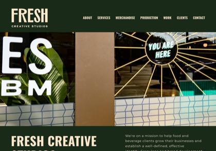 Homepage of Fresh Creative Studios