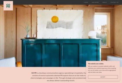 Homepage of GO PR