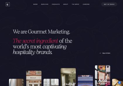 Homepage of Gourmet Marketing