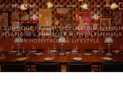 Homepage of H2 Public Relations