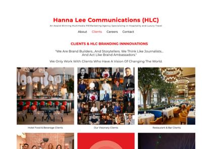 Homepage of Hanna Lee Communications