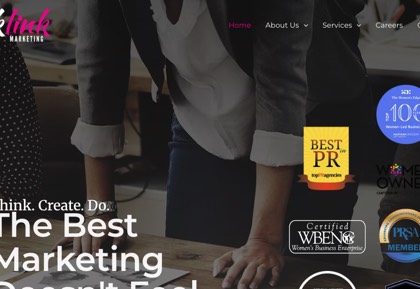 Homepage of Ink Link Marketing