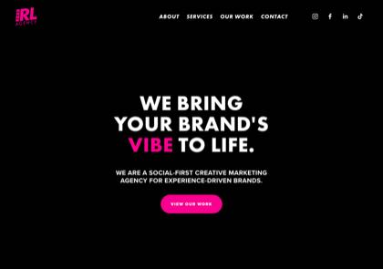 Homepage of IRL Agency