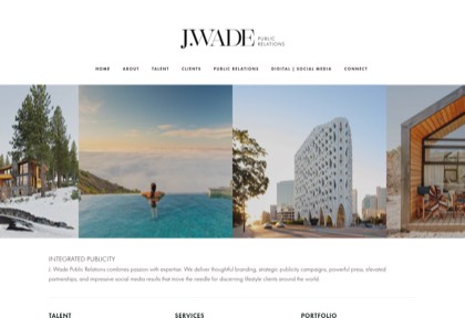 Homepage of J. Wade Public Relations