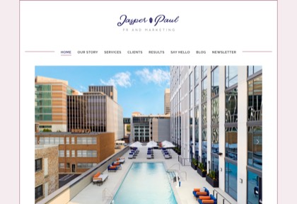 Homepage of Jasper Paul PR & Marketing