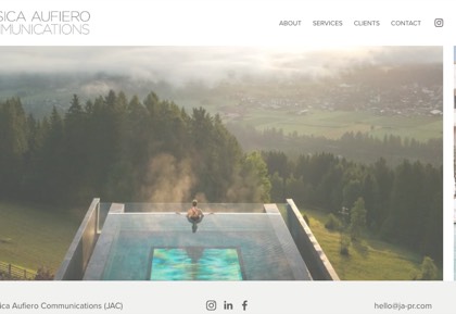 Homepage of Jessica Aufiero Communications (JAC)