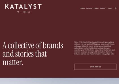 Homepage of Katalyst PR