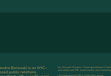 Homepage of Kendra PR