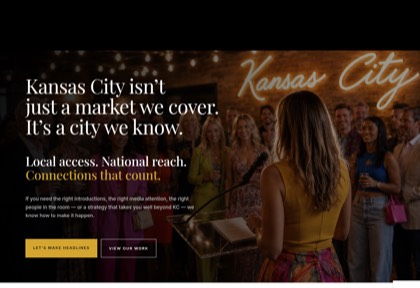 Homepage of Kincaid Public Relations & Connections
