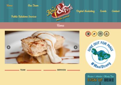 Homepage of Knife and Fork Media