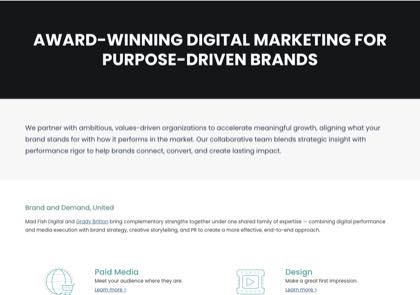 Homepage of Mad Fish Digital