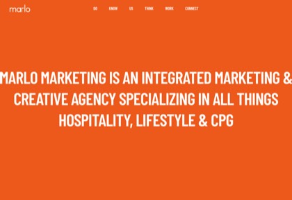 Homepage of marlo marketing