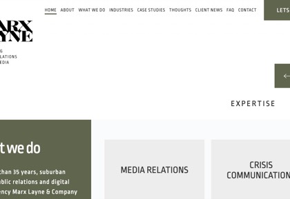 Homepage of Marx Layne & Company