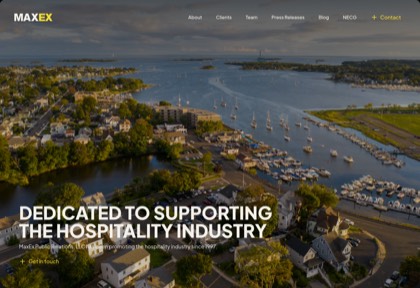 Homepage of MaxEx Public Relations