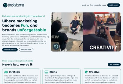 Homepage of McGuinness Media & Marketing