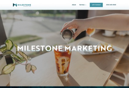 Homepage of Milestone Marketing