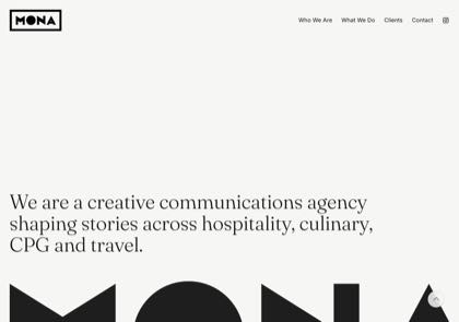 Homepage of Mona Creative